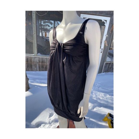 Miss Sixty Collection Black Babydoll Dress Knot Front Sleeveless Sz S - Picture 5 of 13